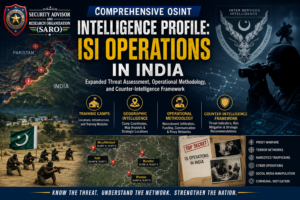 Cover image for a comprehensive OSINT intelligence profile examining alleged ISI operations in India, including threat assessment, operational methodology, training camps, geographic intelligence, and counter-intelligence framework.