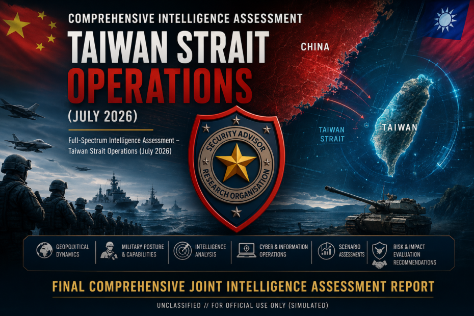 Taiwan Strait Operations July 2026 Comprehensive Joint Intelligence Assessment Report covering PLA Eastern Theater Command military activities and geopolitical analysis.