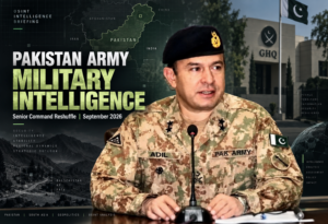 Pakistan Army senior command reshuffle and Military Intelligence briefing featuring Major General Adil Iftikhar Warriach
